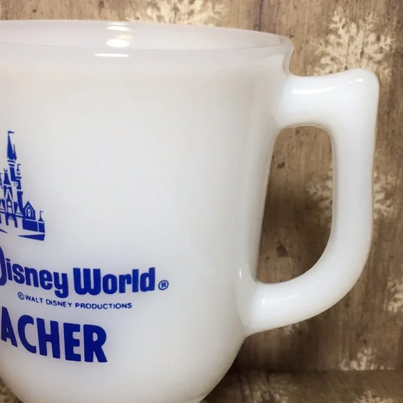 Vintage Walt Disney World Milk Glass Teacher Mug - Picture 2 of 12